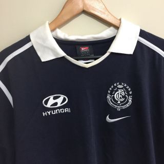 Carlton Blues Nike Team Vintage AFL Football Polo Shirt Mens Medium 3