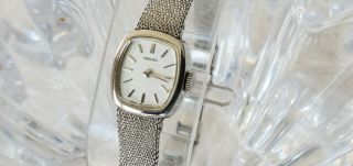 Vintage Seiko 17 Jewels Silver - Tone Hand Wind Womens Watch 11 - 5189 (24)