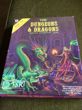 Vintage Tsr Dungeons & Dragons Game Basic Set Books Dice Crayon Complete