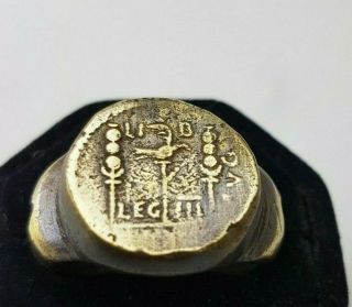 Legio Iii Ancient Bronz Ring Vintage Antique Roman - Bronze - Rare Spqr