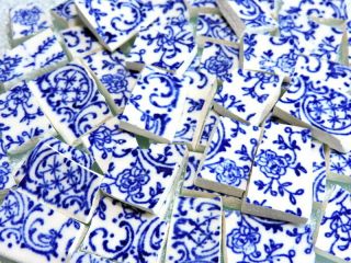 China Mosaic Tiles Blue And White Vintage China Mosaic Tiles