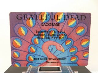 Vintage Grateful Dead Backstage Pass 9 - 18 - 1993 Madison Square Garden