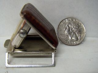 Vintage ELOGA 17 Jewels Miniature Travel Watch/Clock w/ Leather Case - Rare 6