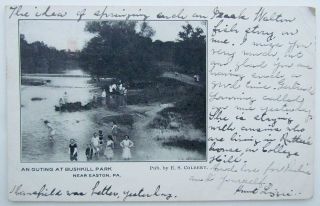 Vintage 1905 Undivided Postcard An Outing At Bushkill Park Near Easton Pa