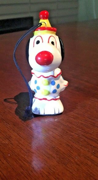 Vintage Peanuts Snoopy As A Clown Ceramic Christmas Ornament