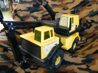 Vintage Tin Toy Mighty Tonka Truck Wheeled Backhoe Back Hoe Digger