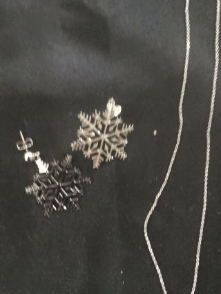 VTG Silver Tone AVON Snowflake Necklace & Earrings Set 3