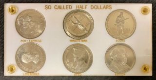 Vintage Set Of 6 So Called Half Dollars In Holder Unc Nr