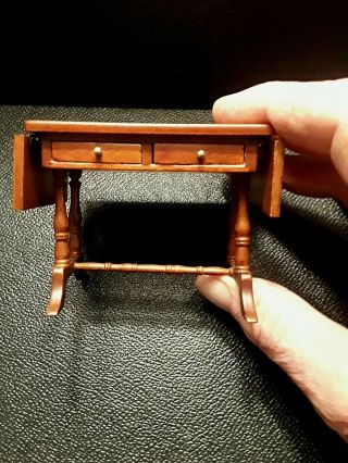 One Drop Leaf Table With Drawers,  By John Baker,  Doll House 1:12 Scale