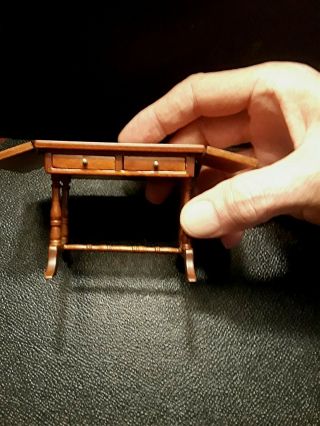 ONE DROP LEAF TABLE WITH DRAWERS,  BY JOHN BAKER,  DOLL HOUSE 1:12 scale 6