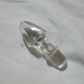 Vintage Clear Glass Cone Shaped Decanter Bottle Stopper,  Cork