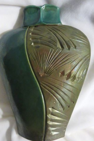 14 " Large Vintage Raku Pottery Vase Signed By Lois Gress Neal Artist