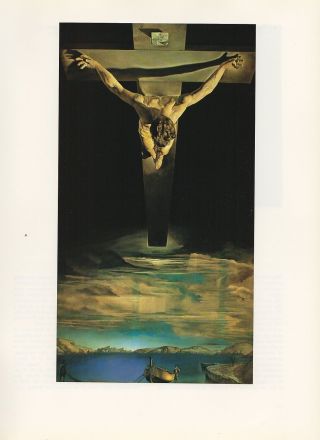 1976 Vintage Salvador Dali " Christ Of Saint John Of The Cross " Color Lithograph