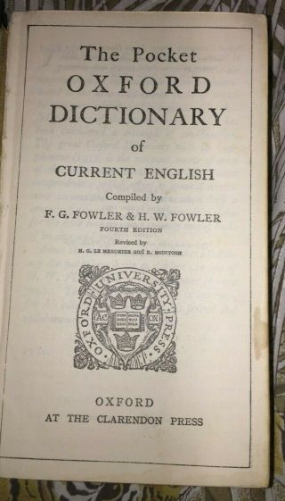 Pocket Oxford Dictionary Of Current English - Vintage - Post In Oz