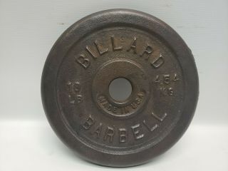 Billard Barbell 10 Lb Weight Plate Standard 1 " Hole Vintage Cast Iron Weight 782