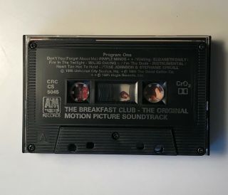 Vtg 1985 The BREAKFAST CLUB Cassette MOVIE SOUNDTRACK Album Tape OST EUC, 3