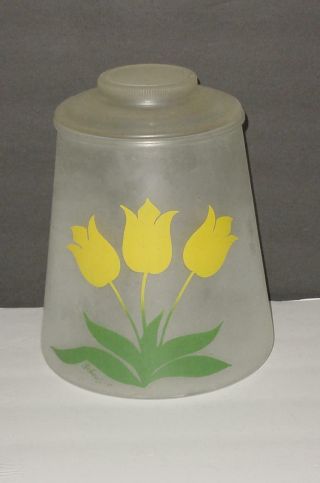 Vintage Bartlett Collins Signed Pokee Cookie Jar Frosted Yellow Tulip Flowers