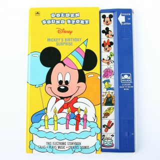 Vtg Disney Golden Sound Story Book Mickeys Birthday Surprise 90s Mickey