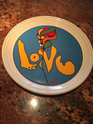 Peter Max Love China Plate Iroquois 1960s Vintage Psychedelic