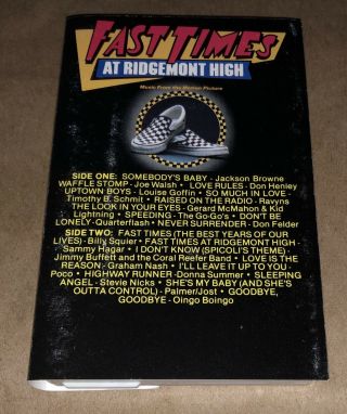 Fast Times At Ridgemont High Soundtrack Cassette Tape Rare Vintage