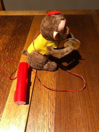 Vintage,  tin,  battery operated Monkey with Cymbals Made In Japan Non - 2
