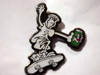 7up Fido Dido Skateboarding Pin,  Vintage Lapel Pin,  (1) Pin 1 In Group Picture