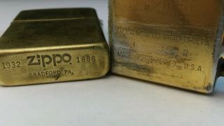 Engraved Solid Brass 1932 - 1986 Commemorative Zippo Lighter Vintage Key Date