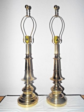 Lamps A Vintage 31 " H 3 - Way Fancy Ornate Brass Table Lamps