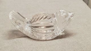 Vintage Signed Waterford Crystal Sparrow Bird Figurine Paperweight