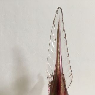 Vintage Murano Hand Blown Bird Sculpture in Clear,  Pink,  Gold and Amber Glass 4