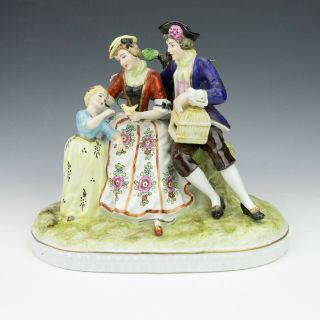 Vintage Dresden German Porcelain - Hand Painted Family & Bird Figurine