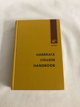Harbrace College Handbook,  6th Edition (1967) Hardcover Vintage Textbook