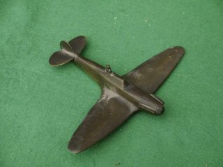 Vintage Ww2 Brass Trench Art Spitfire/hurricane Fighter Aeroplane Paperweight