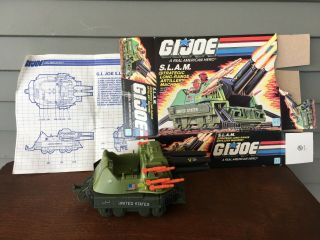 Vintage 1987 Hasbro Gi Joe S.  L.  A.  M.  Tank Vehicle And Instructions