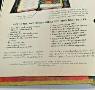 Vintage Better Homes and Gardens Cookbook 3rd Printing 1970 5