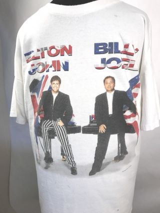 Vintage Billy Joel Elton John Concert Tour Tee Copyrighted Spring 1995 T Shirt