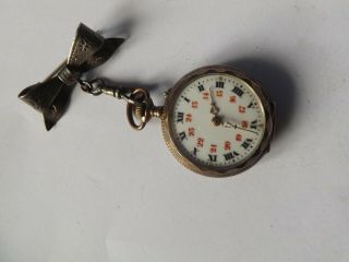 A Vintage Silver - 800 - Cased Fob Watch With Hallmarked Siver Suspension Bow