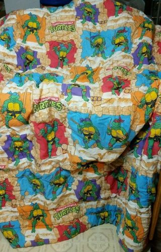 1988 Teenage Mutant Ninja Turtles Twin Comforter Blanket Vintage (010)