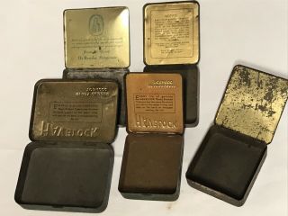 Vintage Tobacco Tins X5.  De Reszke,  Havelock,  Bugler & White Oak Tins