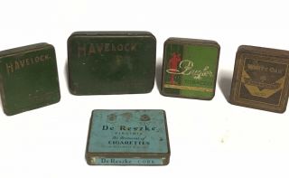 Vintage Tobacco Tins X5.  De Reszke,  Havelock,  Bugler & White Oak Tins 2