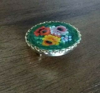 Stunning Vintage Rose Mosaic Glass Flower Brooch - Masterfully Hand Crafted 3
