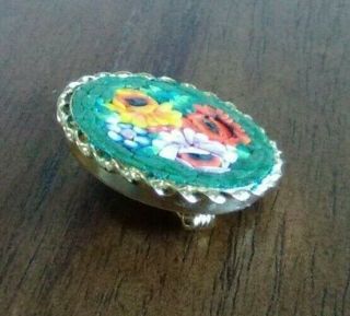 Stunning Vintage Rose Mosaic Glass Flower Brooch - Masterfully Hand Crafted 5