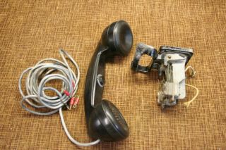 Vintage Western Electric Push - To - Talk Radio Telephone Handset & Switchhook