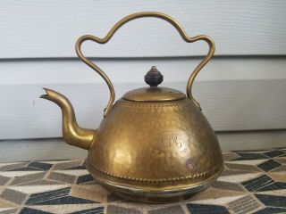 Very Old Hammered Metal Vintage Small 2 Cup Pr Tea Pot Teapot Kettle With Lid
