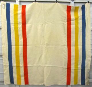 Vintage Orr Felt & Blanket Co.  Orrlaskan Pure Wool Colour Stripe Blanket 7 