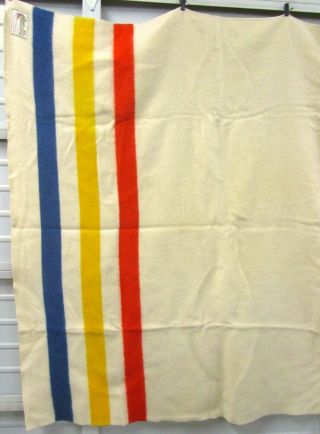 Vintage Orr Felt & Blanket Co.  Orrlaskan Pure Wool Colour Stripe Blanket 7 ' x6.  5 ' 2