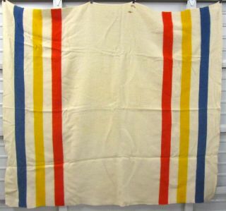 Vintage Orr Felt & Blanket Co.  Orrlaskan Pure Wool Colour Stripe Blanket 7 ' x6.  5 ' 3