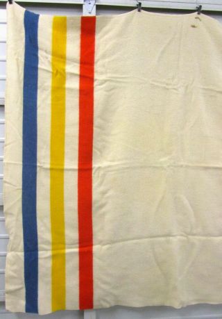 Vintage Orr Felt & Blanket Co.  Orrlaskan Pure Wool Colour Stripe Blanket 7 ' x6.  5 ' 4