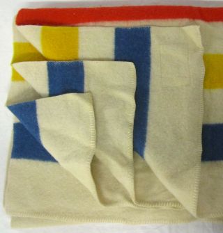 Vintage Orr Felt & Blanket Co.  Orrlaskan Pure Wool Colour Stripe Blanket 7 ' x6.  5 ' 8