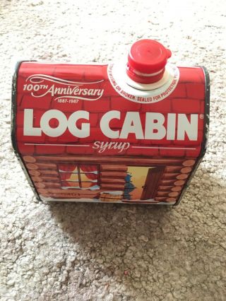 Vintage Log Cabin Syrup Tin (100th Anniversary) 1987